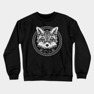 White Fox in Circle Frame Crewneck Sweatshirt